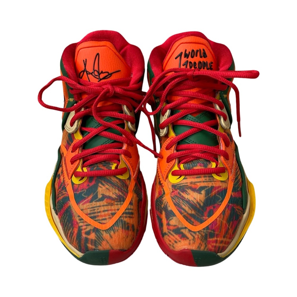 Nike Kyrie Infinity Green Safety Orange Sesame basketball high top sneakers - Picture 3 of 9
